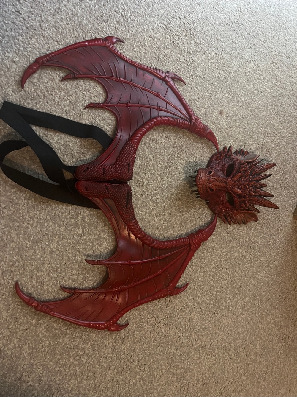 Red Dragon Costume Wings and Mask Set - Kids